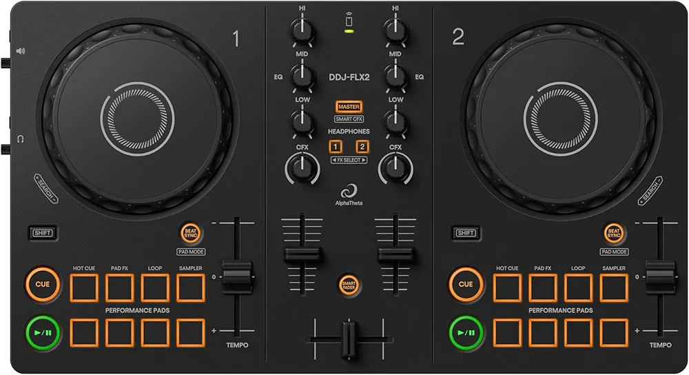 كونترولر دي جي للمبتدئين 🇯🇵 AlphaTheta DDJ-FLX2 2-Channel DJ Controller
