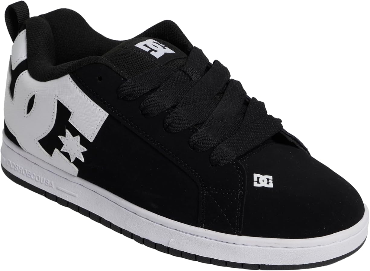حذاء رجالي DC Shoes Court Graffik أسود أبيض قياس 46.5 طول القدم 30.5 سم