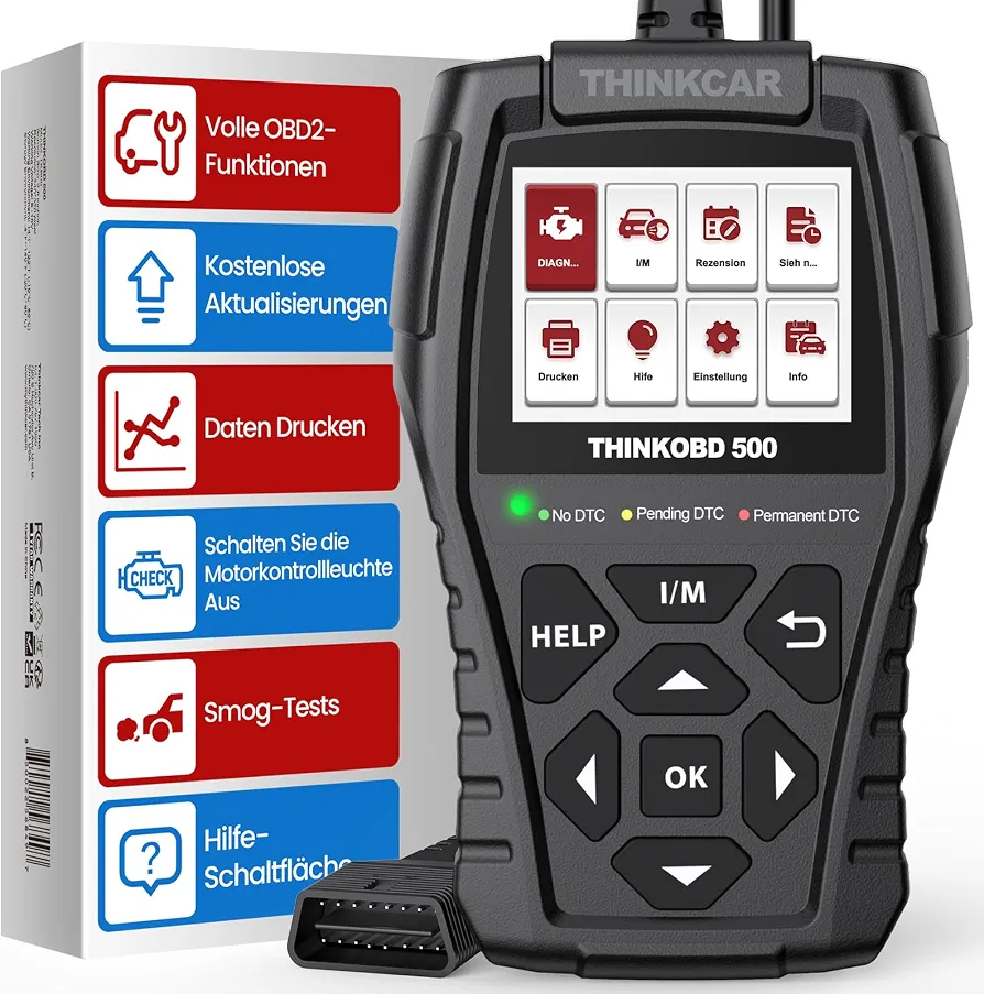 جهاز فحص أعطال السيارات ThinkCar ThinkOBD 500 الاحترافي مع شاشة ملونة ودعم OBD2 الكامل