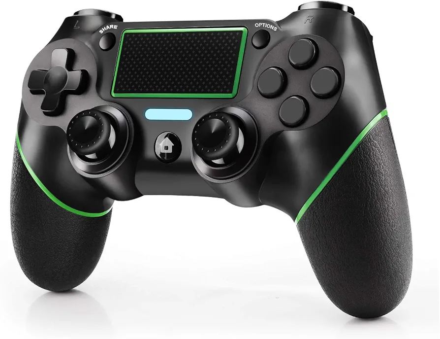 * جويستك تحكم لاسلكية متوافقة مع PS4 وPC مع اهتزاز مزدوج وتاتش باد