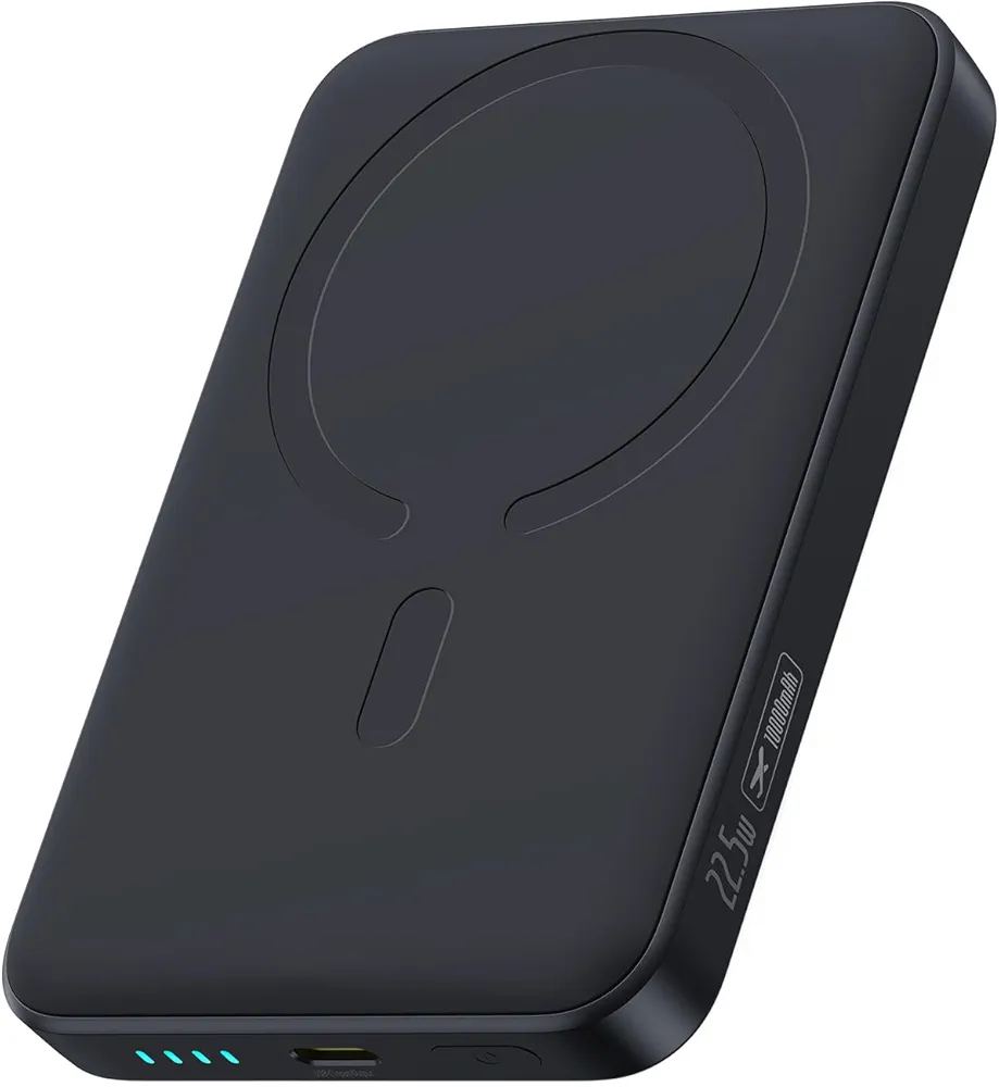 * باور بانك مغناطيسي 10000mAh مع شحن لاسلكي وشحن سريع 22.5 واط