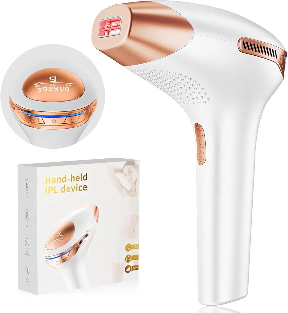 جهاز إزالة الشعر بالنبضات الضوئية IPL من Prettivo – 21J مع 9 مستويات طاقة و999,900 ومضة