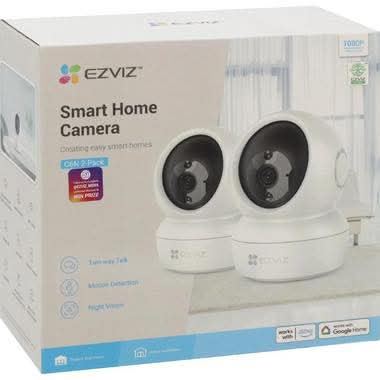 عبوة ثنائية (2-Pack) لكاميرا المراقبة الداخلية الذكية لاسلكية بان وتيلت من إيزفيز طراز EZVIZ C6N بدقة 1080 بكسل