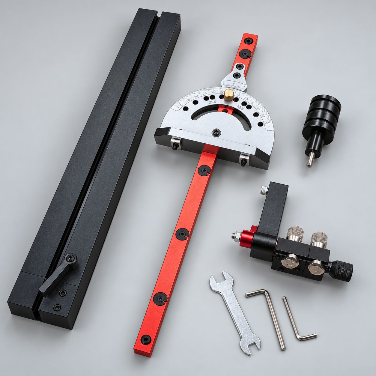 طقم دليل زوايا للمنشار الطاولي ويّا سياج وستوبر — Miter Gauge Kit