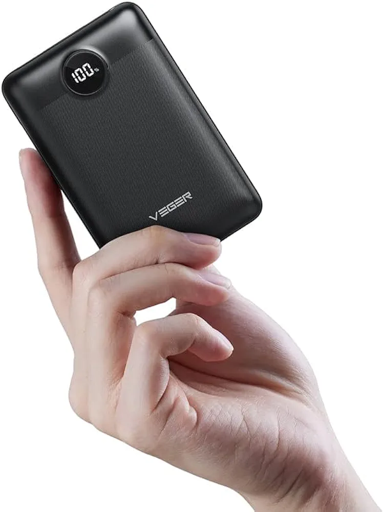 باور بانك VEGER 20000mAh – شحن سريع 22.5 واط مع شاشة رقمية و3 مخارج
