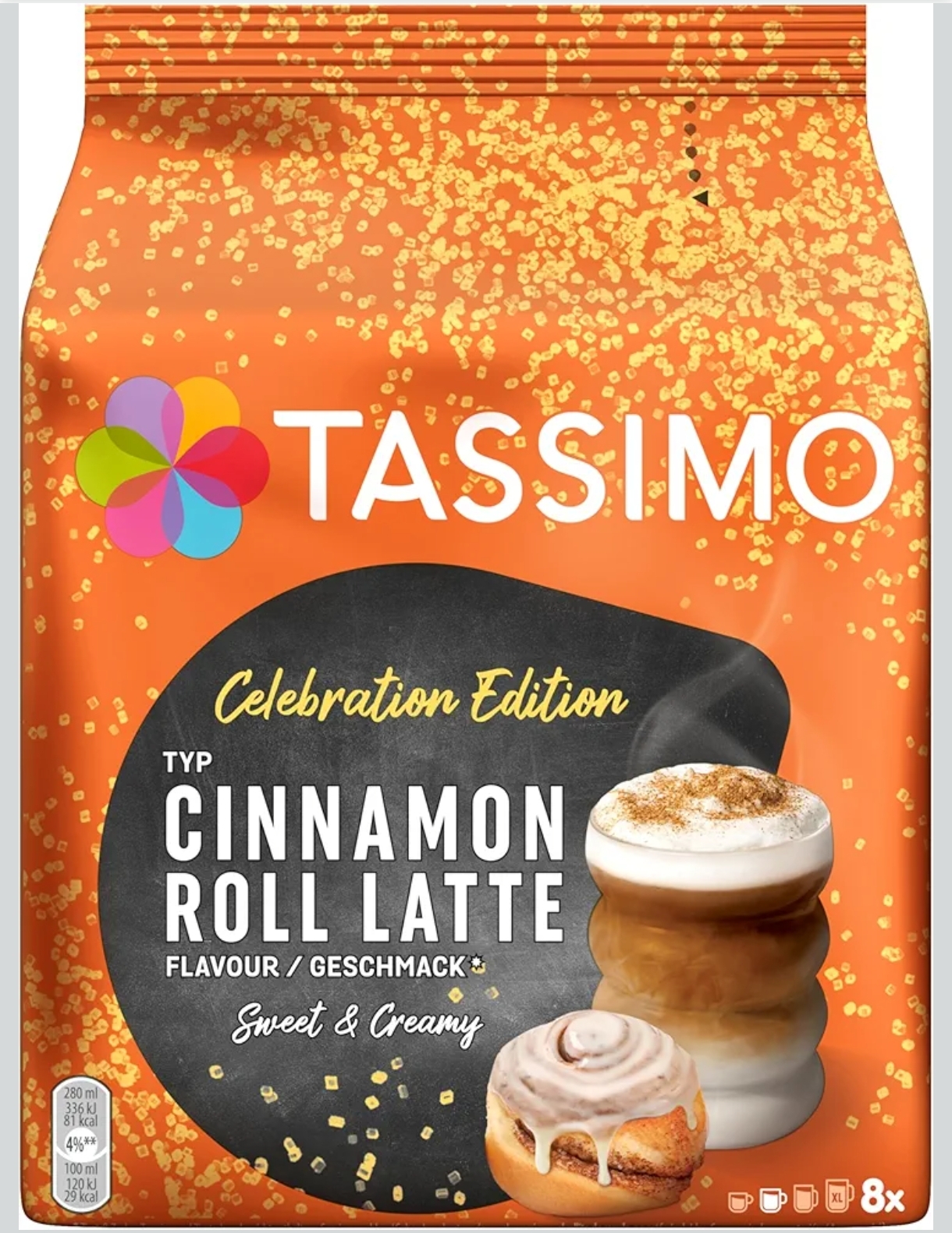 كبسولات تاسيمو لاتيه رول القرفة – Tassimo Cinnamon Roll Latte (إصدار محدود)