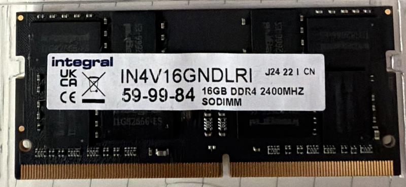Integral 16GB LAPTOP RAM MODULE DDR4 2400MHZ PC4-19200 UNBUFFERED NON-ECC SODIMM