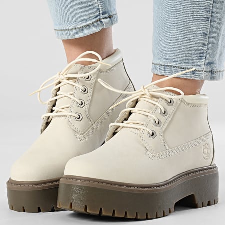 حذاء نسائي بوت مقاوم للماء مقاس ٣٧ Timberland Stone Street Mid Lace Waterproof A2HA9 (Natural Nubuck)