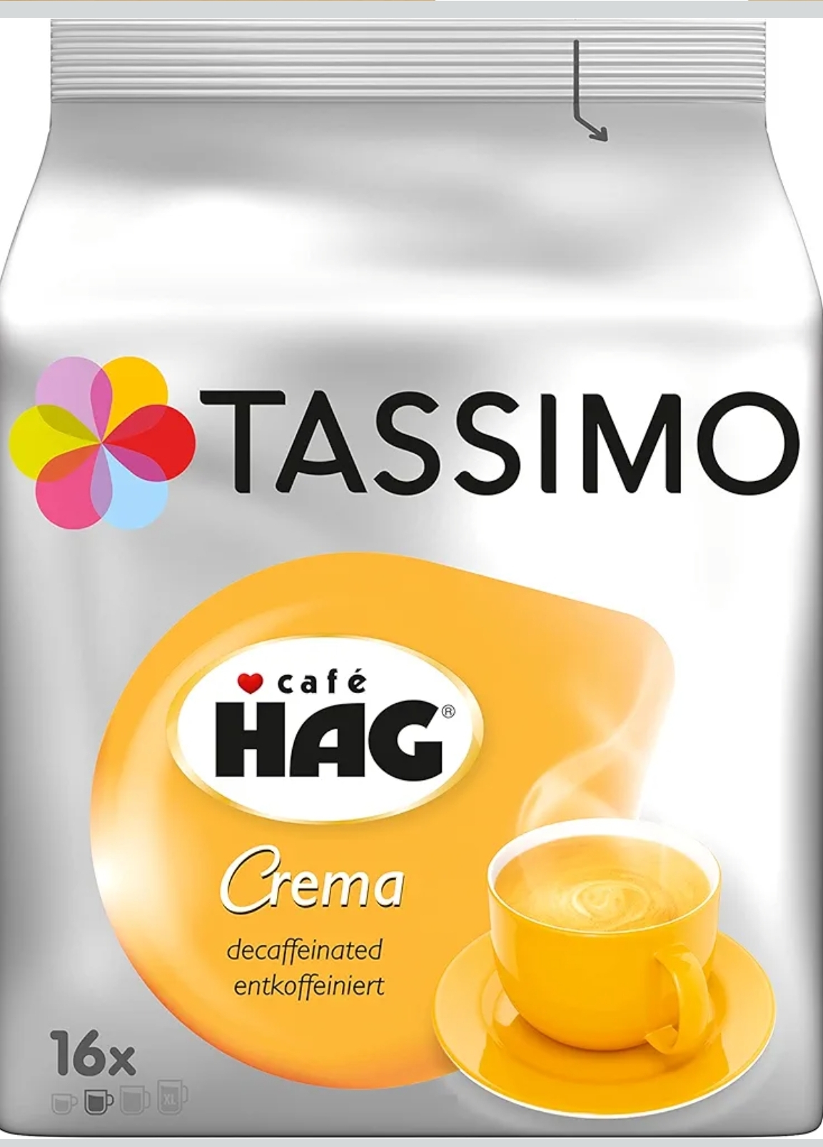 كبسولات تاسيمو كافيه هاغ كريما خالية من الكافيين – Tassimo Café HAG Crema Decaffeinated