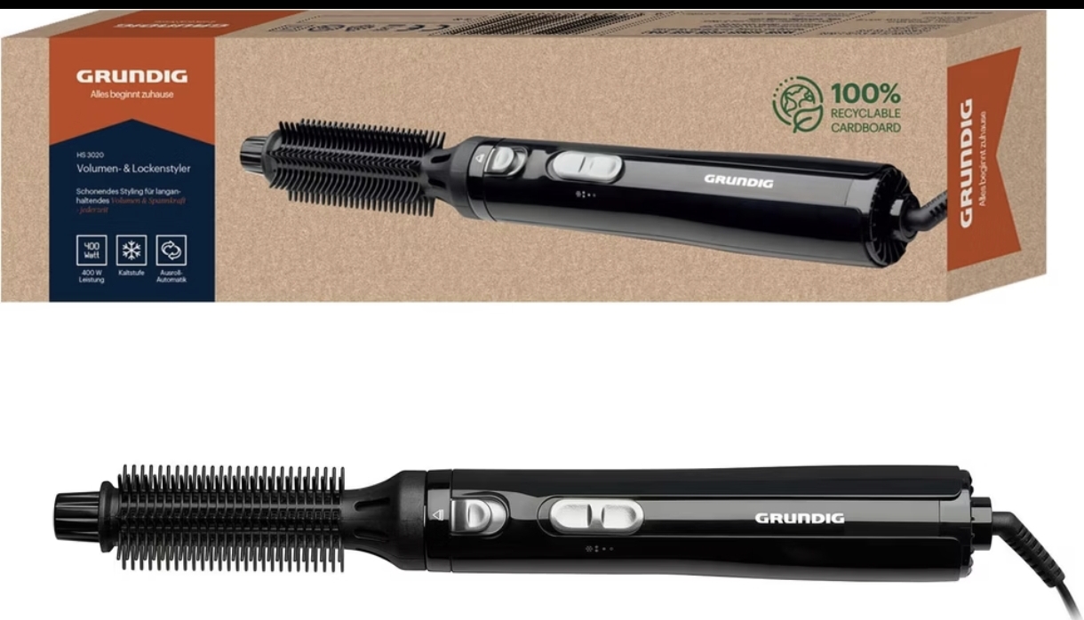شسوار فرشة ** فرشاة تصفيف ولف شعر 🇩🇪 Grundig Volumen & Lockenstyler HS 3020 - 400W