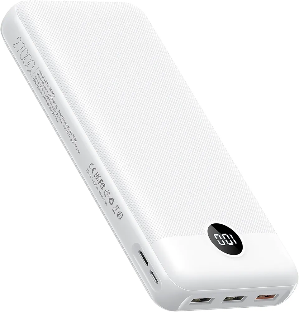 باور بانك VEGER 27000mAh – شحن سريع 20 واط مع 4 مخارج وشاشة رقمية