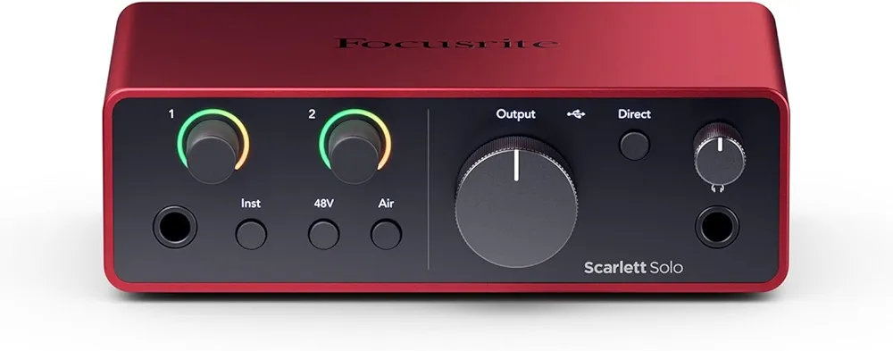 كرت تسجيل صوت Focusrite Scarlett Solo 4th Gen USB (2 قناة)