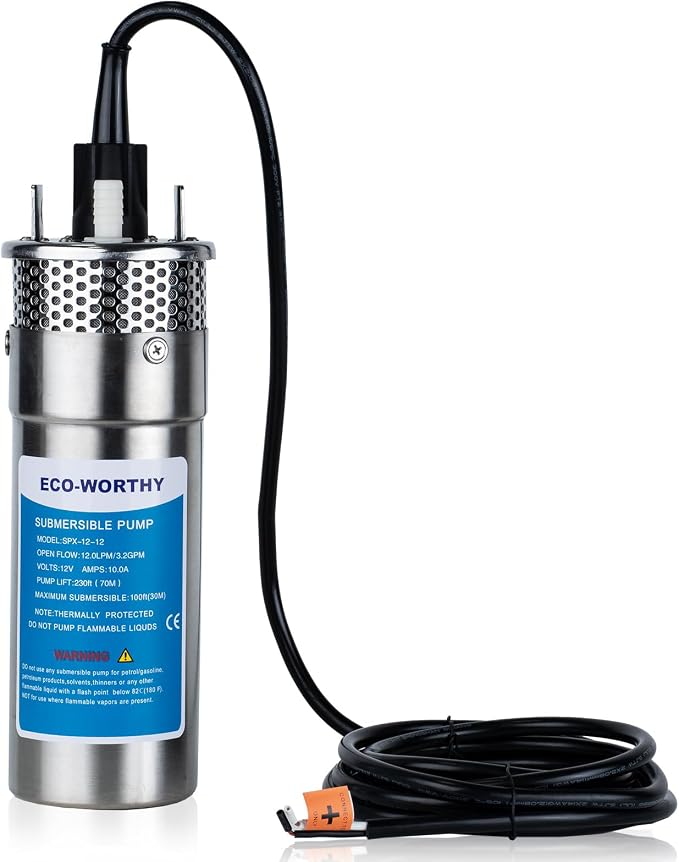 مضخة مياه غاطسة للآبار ECO-WORTHY موديل L07050101032-1 بجهد 12 فولت