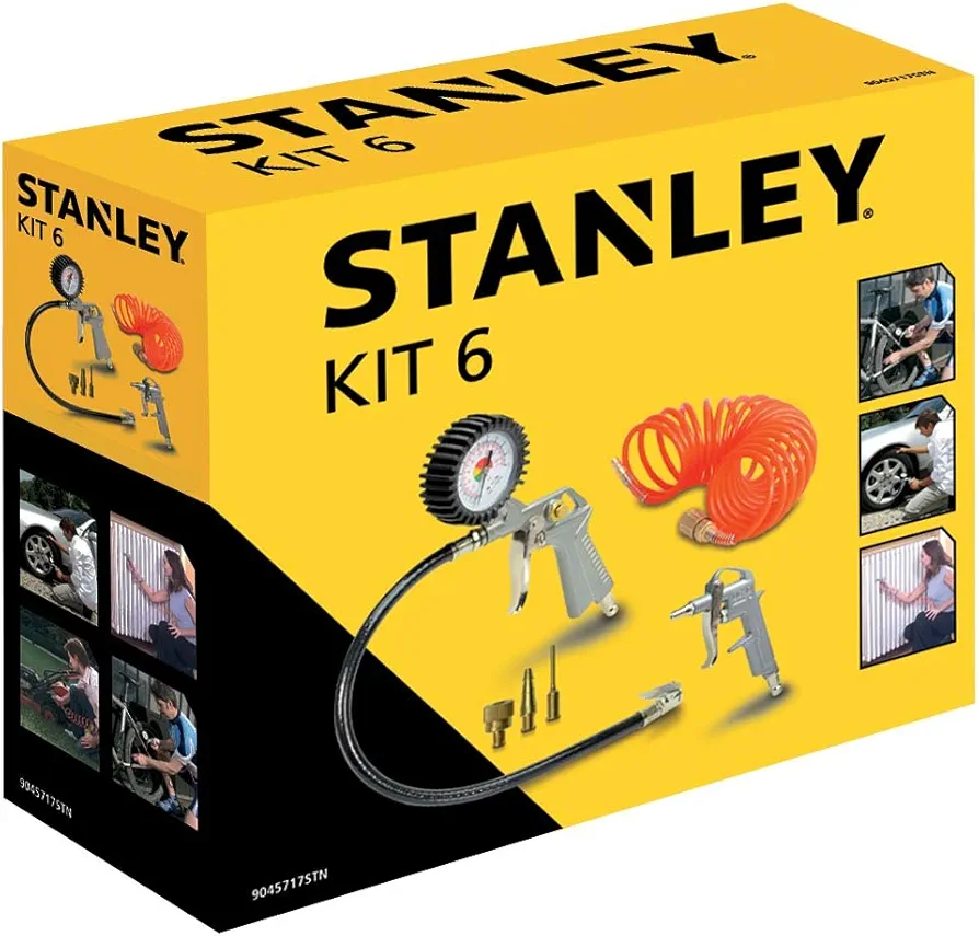 عدة هواء للكمبريسر 🇺🇸 Stanley Air Tool Kit 6PCS 9045717STN