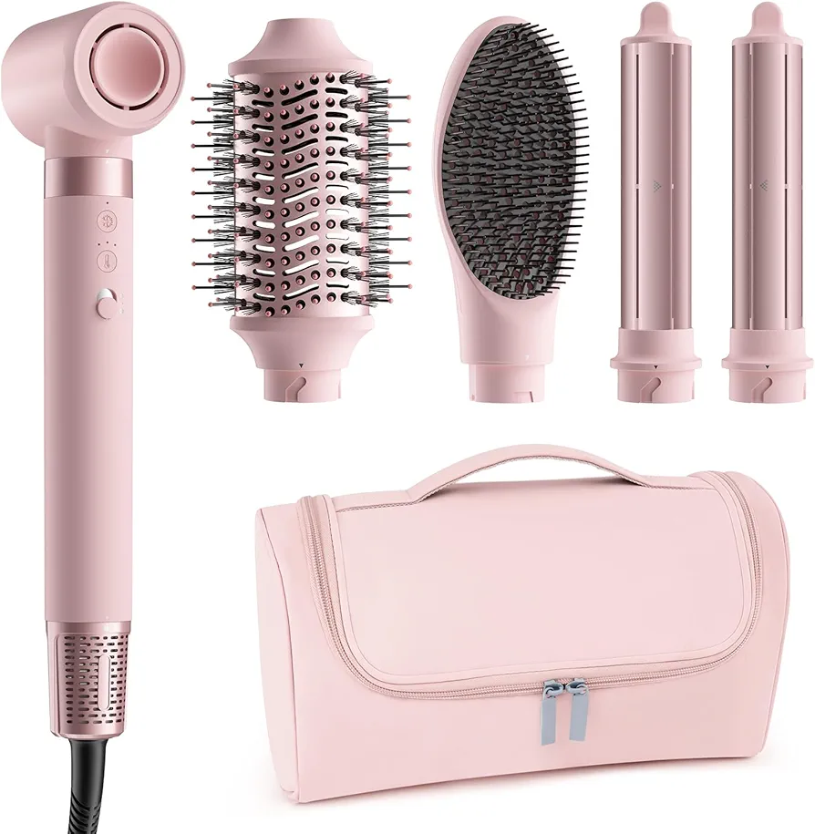 جهاز تصفيف شعر 5×1 مع أيونات MESCOMB Airstyler 1400W – وردي Cherry Blossom