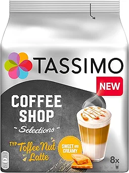كبسولات توفي نت لاتيه – Tassimo Coffee Shop Selection 🇩🇪 (باكج 8 تحضيرات)