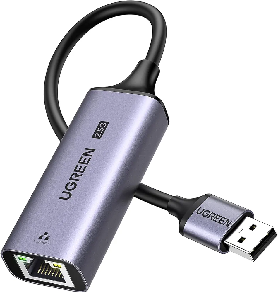 محوّل إيثرنت USB 3.0 إلى RJ45 بسرعة 2.5G من UGREEN – فضي/رمادي