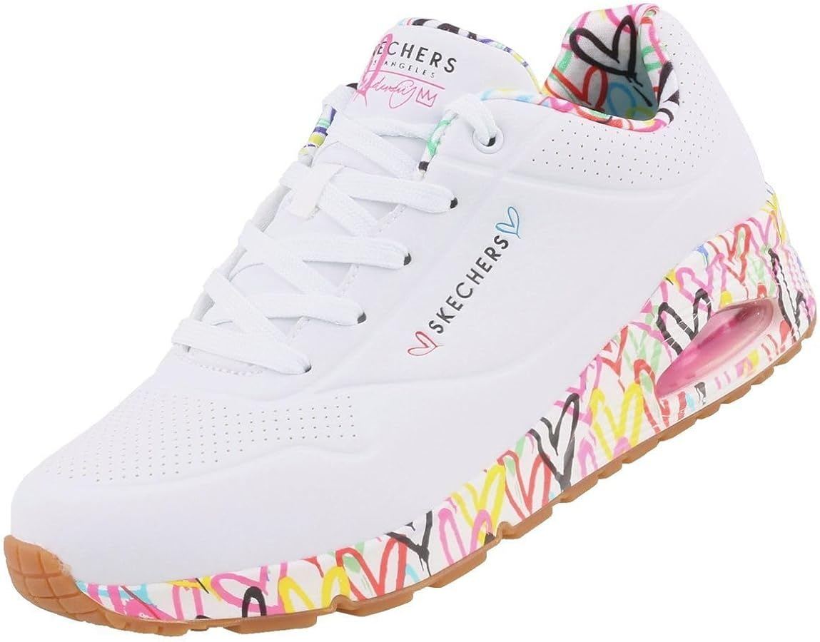 حذاء Skechers Uno - Loving Love النسائي - أبيض متعدد الألوان | مقاس 38.5 | مناسب لطول قدم 25.5 سم